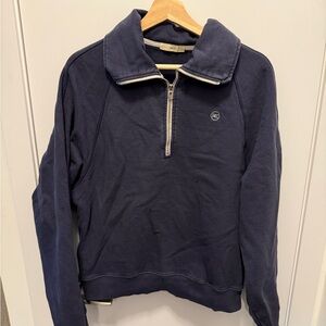 Sporty & Rich Half-Zip Navy Sweater